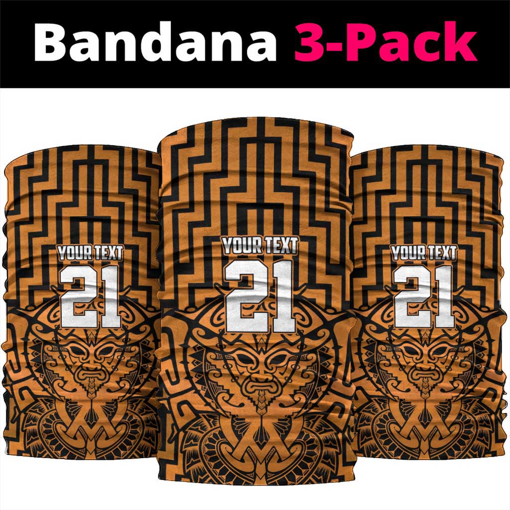 Custom Basketball New Zealand Neck Gaiter Gold Maori Ta Moko Indigenous LT9 package One Size: 25*50cm Gold - Polynesian Pride