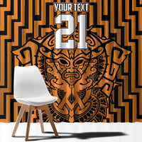 Custom Basketball New Zealand Window Curtain Gold Maori Ta Moko Indigenous LT9 - Polynesian Pride