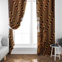Custom Basketball New Zealand Window Curtain Gold Maori Ta Moko Indigenous LT9 - Polynesian Pride