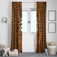 Custom Basketball New Zealand Window Curtain Gold Maori Ta Moko Indigenous LT9 - Polynesian Pride