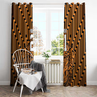 Custom Basketball New Zealand Window Curtain Gold Maori Ta Moko Indigenous LT9 - Polynesian Pride