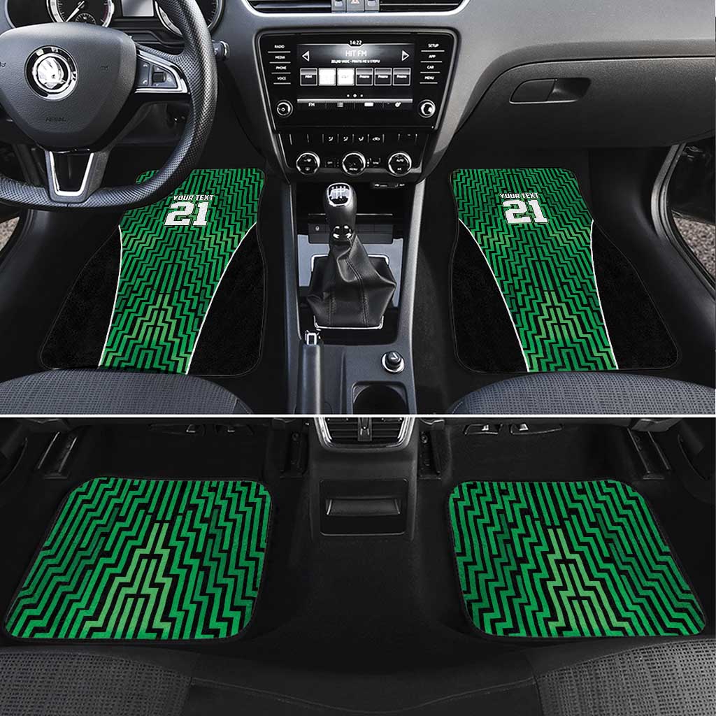 Custom Basketball New Zealand Car Mats Green Maori Ta Moko Indigenous LT9 Set 4pcs Green - Polynesian Pride