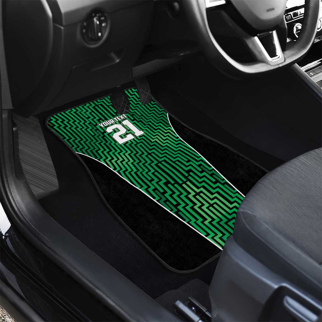Custom Basketball New Zealand Car Mats Green Maori Ta Moko Indigenous LT9 - Polynesian Pride