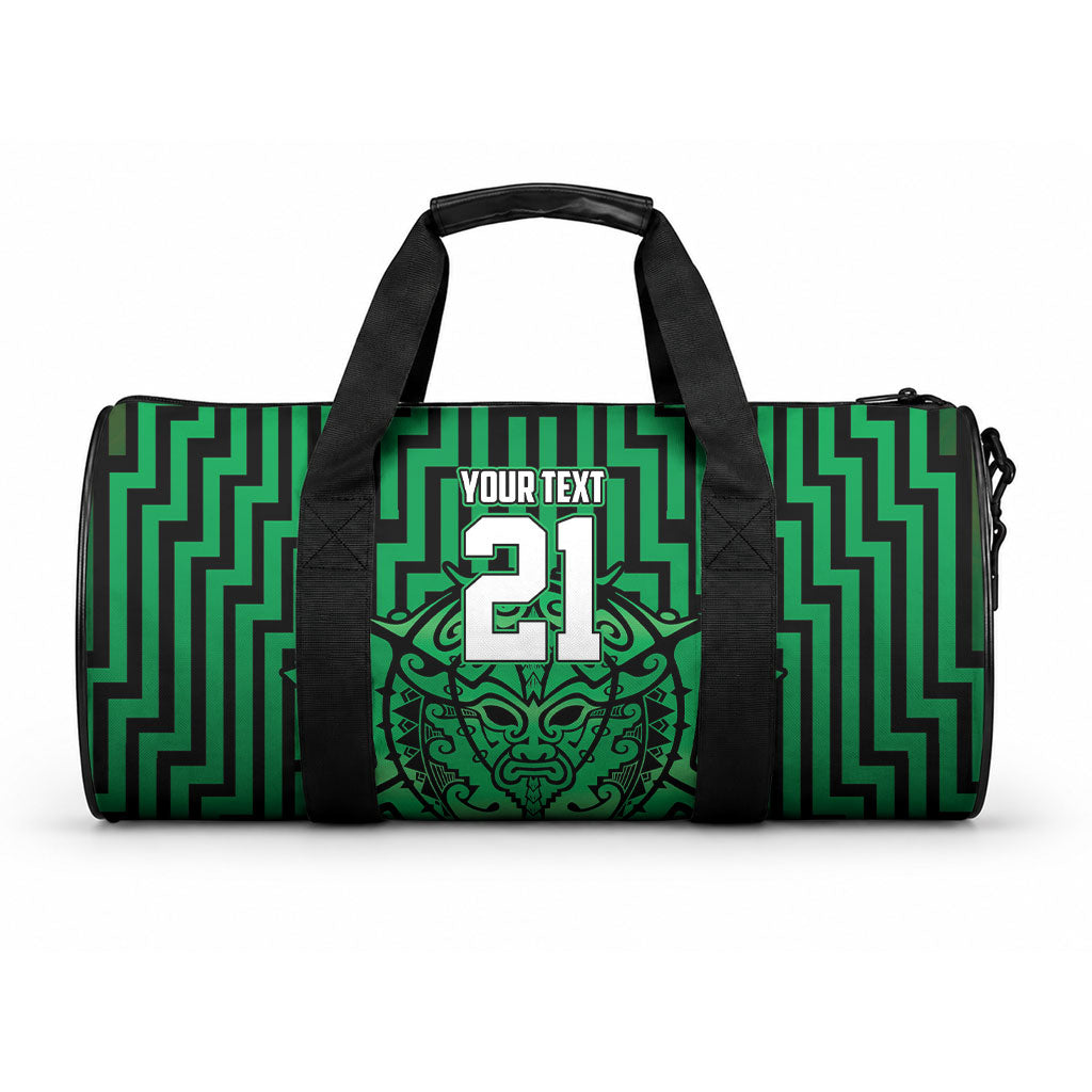 Custom Basketball New Zealand Duffle Bag Green Maori Ta Moko Indigenous LT9 One size Green - Polynesian Pride