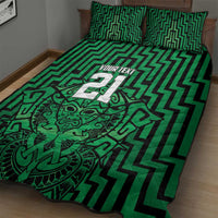 Custom Basketball New Zealand Quilt Bed Set Green Maori Ta Moko Indigenous LT9 - Polynesian Pride