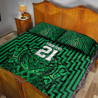 Custom Basketball New Zealand Quilt Bed Set Green Maori Ta Moko Indigenous LT9 - Polynesian Pride