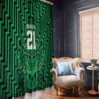 Custom Basketball New Zealand Window Curtain Green Maori Ta Moko Indigenous LT9 - Polynesian Pride