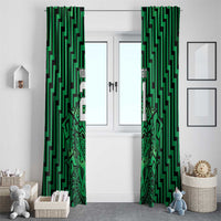 Custom Basketball New Zealand Window Curtain Green Maori Ta Moko Indigenous LT9 - Polynesian Pride