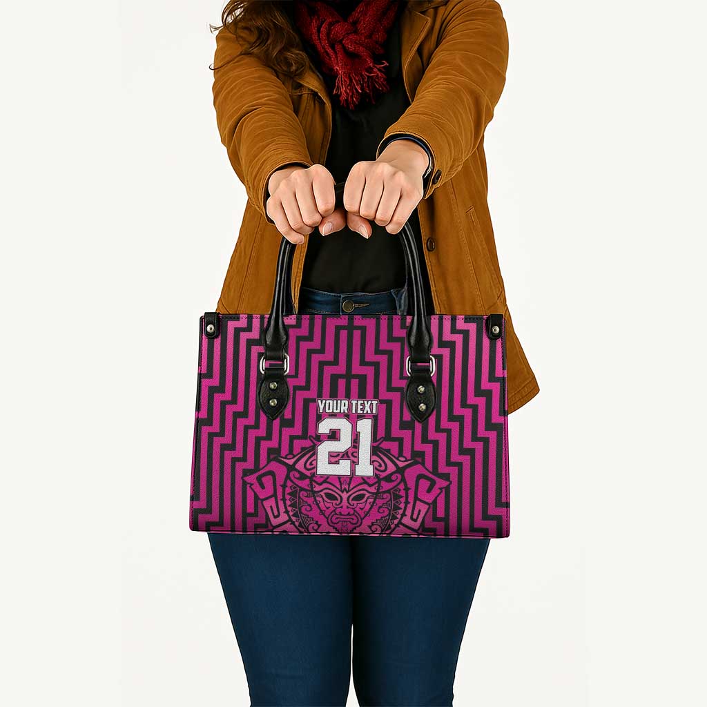 Custom Basketball New Zealand Leather Bag Pink Maori Ta Moko Indigenous LT9 Pink - Polynesian Pride
