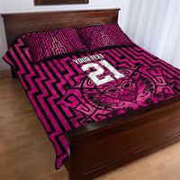 Custom Basketball New Zealand Quilt Bed Set Pink Maori Ta Moko Indigenous LT9 - Polynesian Pride