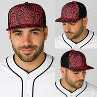 Basketball New Zealand Baseball Net Cap Red Maori Ta Moko Indigenous LT9 - Polynesian Pride