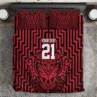 Custom Basketball New Zealand Bedding Set Red Maori Ta Moko Indigenous LT9 Red - Polynesian Pride