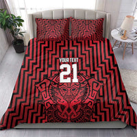 Custom Basketball New Zealand Bedding Set Red Maori Ta Moko Indigenous LT9 - Polynesian Pride
