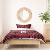 Custom Basketball New Zealand Bedding Set Red Maori Ta Moko Indigenous LT9 - Polynesian Pride