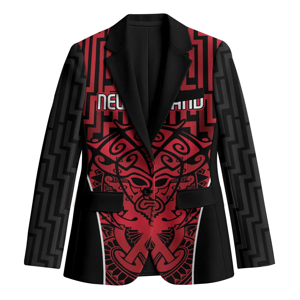 Custom Basketball New Zealand Blazer Red Maori Ta Moko Indigenous LT9 Unisex Red - Polynesian Pride