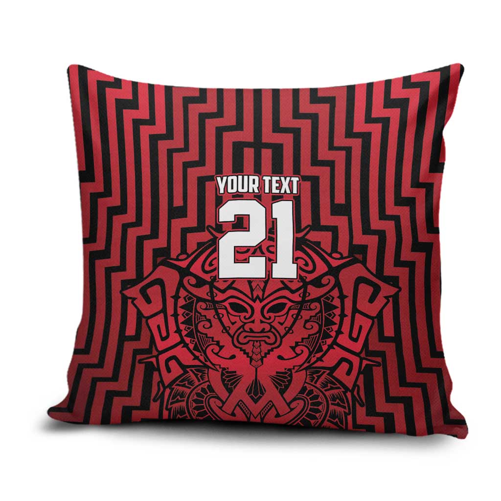 Custom Basketball New Zealand Pillow Cover Red Maori Ta Moko Indigenous LT9 Red - Polynesian Pride