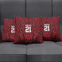 Custom Basketball New Zealand Pillow Cover Red Maori Ta Moko Indigenous LT9 - Polynesian Pride