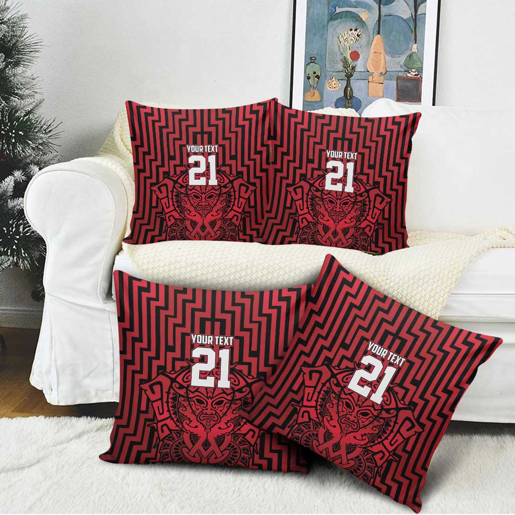 Custom Basketball New Zealand Pillow Cover Red Maori Ta Moko Indigenous LT9 - Polynesian Pride