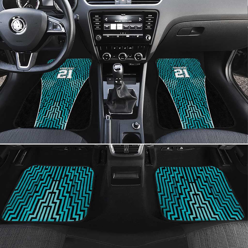 Custom Basketball New Zealand Car Mats Teal Maori Ta Moko Indigenous LT9 Set 4pcs Teal - Polynesian Pride