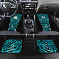 Custom Basketball New Zealand Car Mats Teal Maori Ta Moko Indigenous LT9 Set 4pcs Teal - Polynesian Pride
