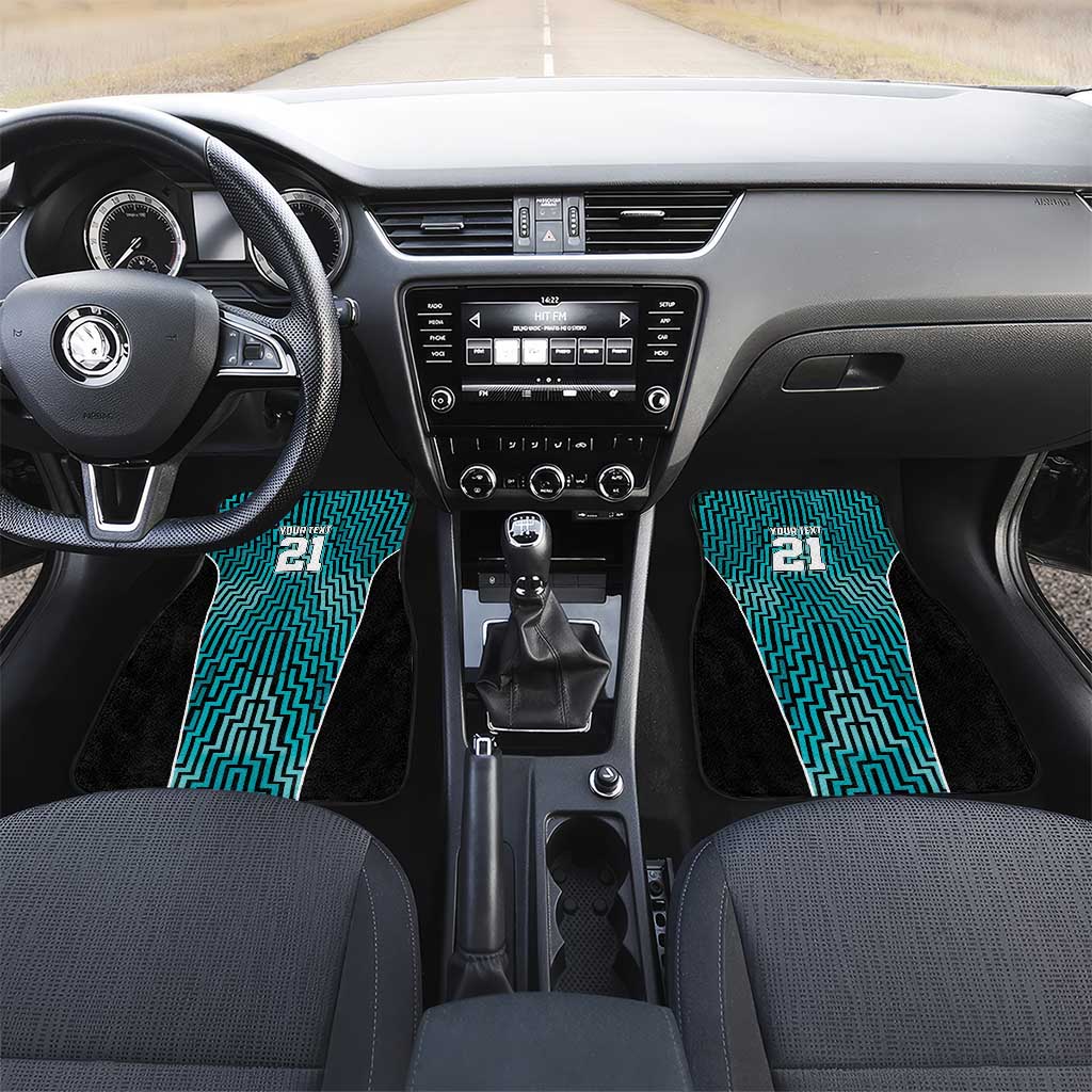 Custom Basketball New Zealand Car Mats Teal Maori Ta Moko Indigenous LT9 Set 2pcs - Front Teal - Polynesian Pride
