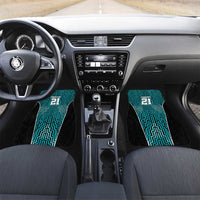 Custom Basketball New Zealand Car Mats Teal Maori Ta Moko Indigenous LT9 Set 2pcs - Front Teal - Polynesian Pride