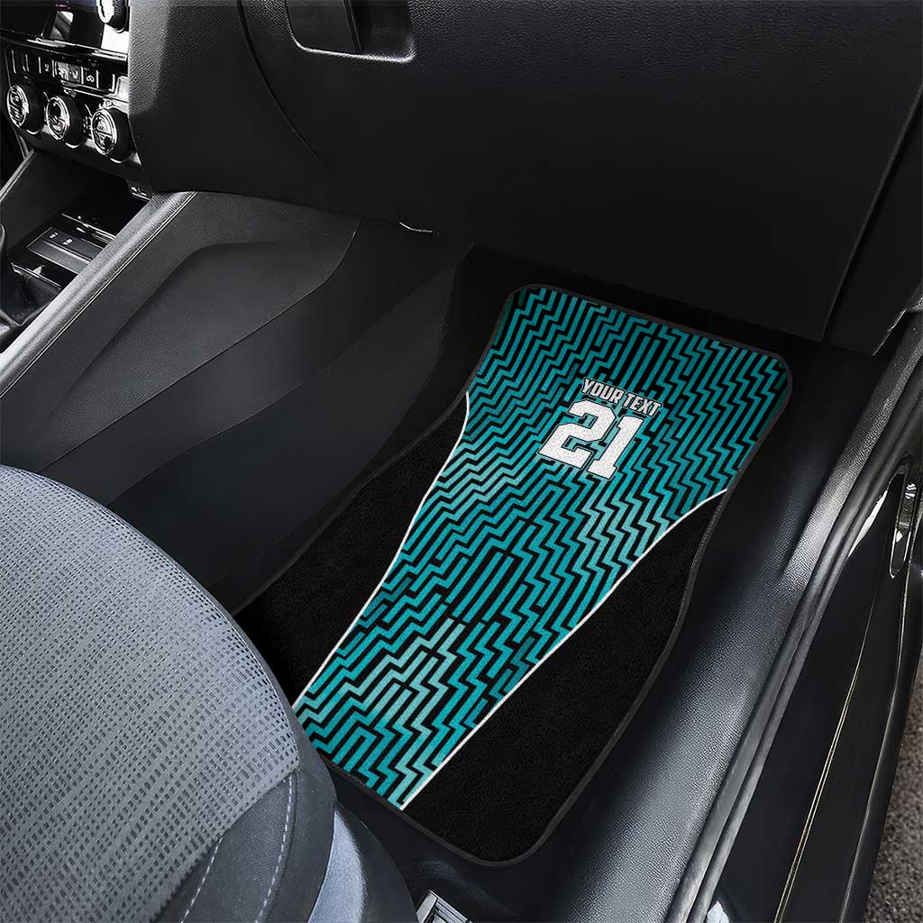 Custom Basketball New Zealand Car Mats Teal Maori Ta Moko Indigenous LT9 - Polynesian Pride