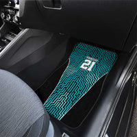 Custom Basketball New Zealand Car Mats Teal Maori Ta Moko Indigenous LT9 - Polynesian Pride