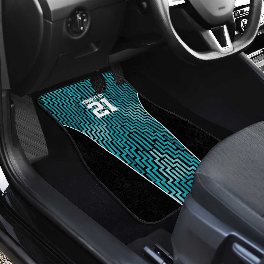 Custom Basketball New Zealand Car Mats Teal Maori Ta Moko Indigenous LT9 - Polynesian Pride