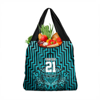 Custom Basketball New Zealand Grocery Bag Teal Maori Ta Moko Indigenous LT9 1-pack One Size Teal - Polynesian Pride