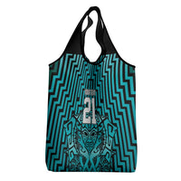 Custom Basketball New Zealand Grocery Bag Teal Maori Ta Moko Indigenous LT9 - Polynesian Pride