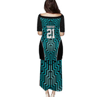 Custom Basketball New Zealand Puletasi Teal Maori Ta Moko Indigenous LT9 - Polynesian Pride