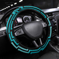 Basketball New Zealand Steering Wheel Cover Teal Maori Ta Moko Indigenous LT9 Universal Fit Teal - Polynesian Pride