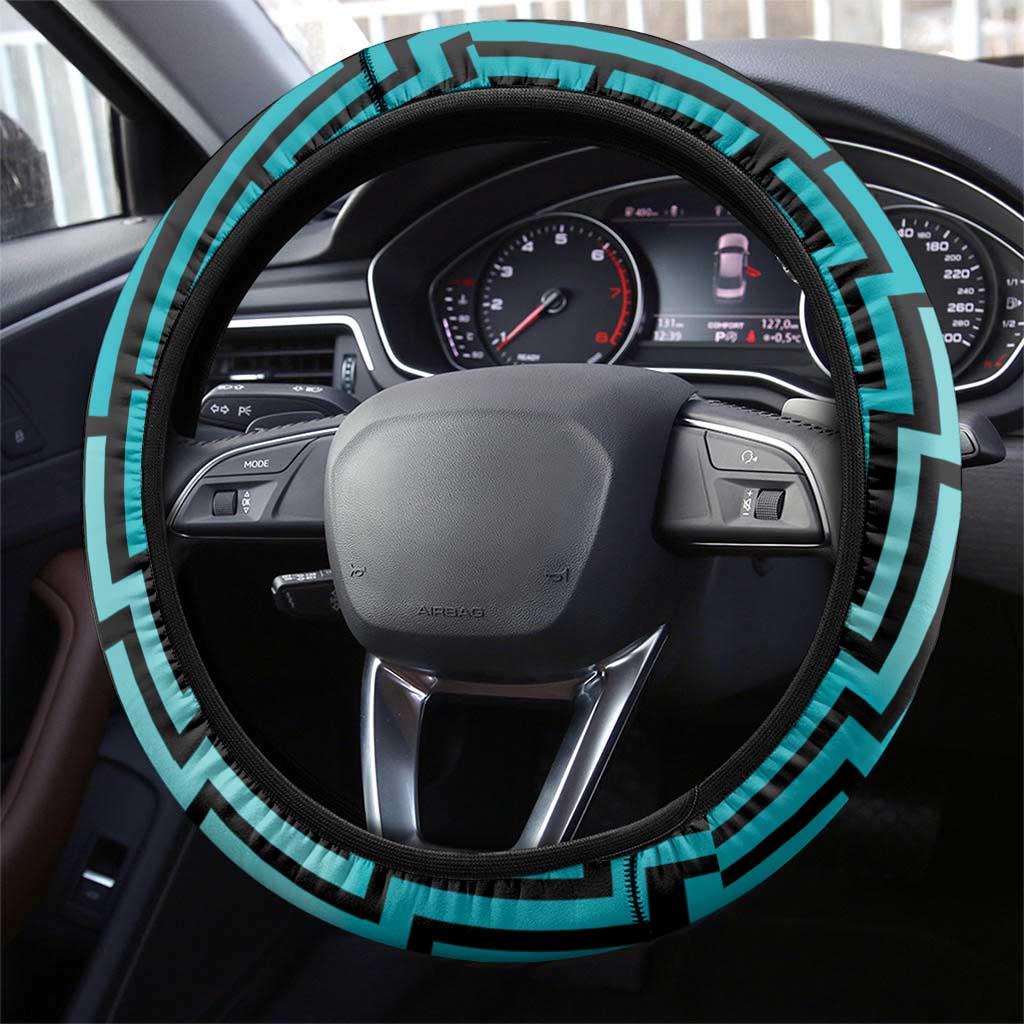 Basketball New Zealand Steering Wheel Cover Teal Maori Ta Moko Indigenous LT9 - Polynesian Pride