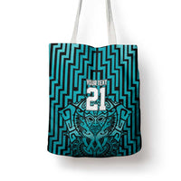 Custom Basketball New Zealand Tote Bag Teal Maori Ta Moko Indigenous LT9 - Polynesian Pride