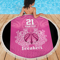 New Zealand Custom Beach Blanket Fire Basketball Maori Tribal Pink LT9 - Polynesian Pride