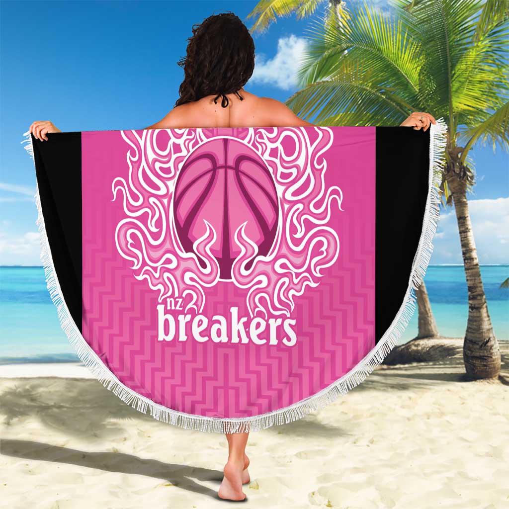 New Zealand Custom Beach Blanket Fire Basketball Maori Tribal Pink LT9 - Polynesian Pride