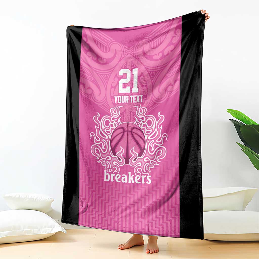 New Zealand Custom Blanket Fire Basketball Maori Tribal Pink LT9 - Polynesian Pride