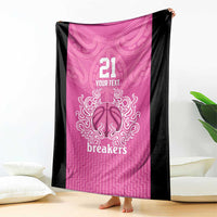 New Zealand Custom Blanket Fire Basketball Maori Tribal Pink LT9 - Polynesian Pride