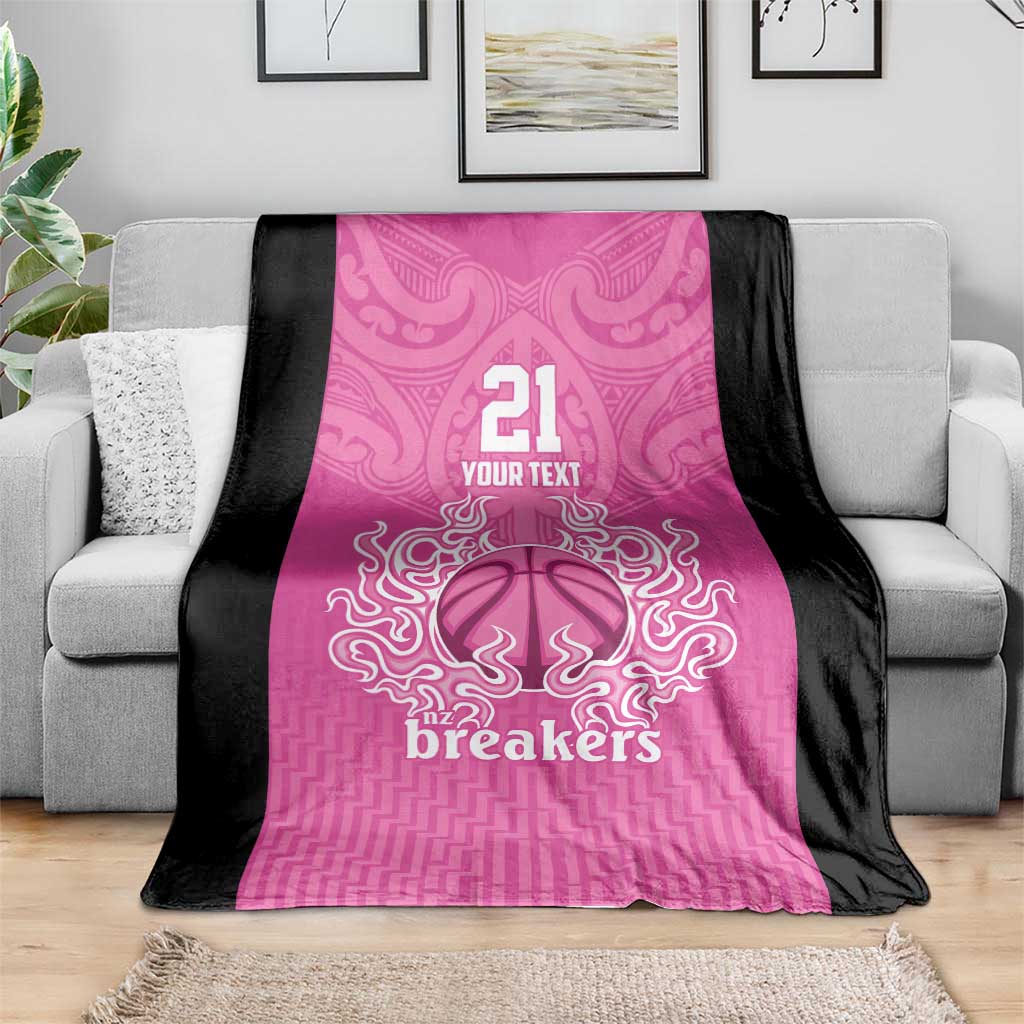 New Zealand Custom Blanket Fire Basketball Maori Tribal Pink LT9 - Polynesian Pride