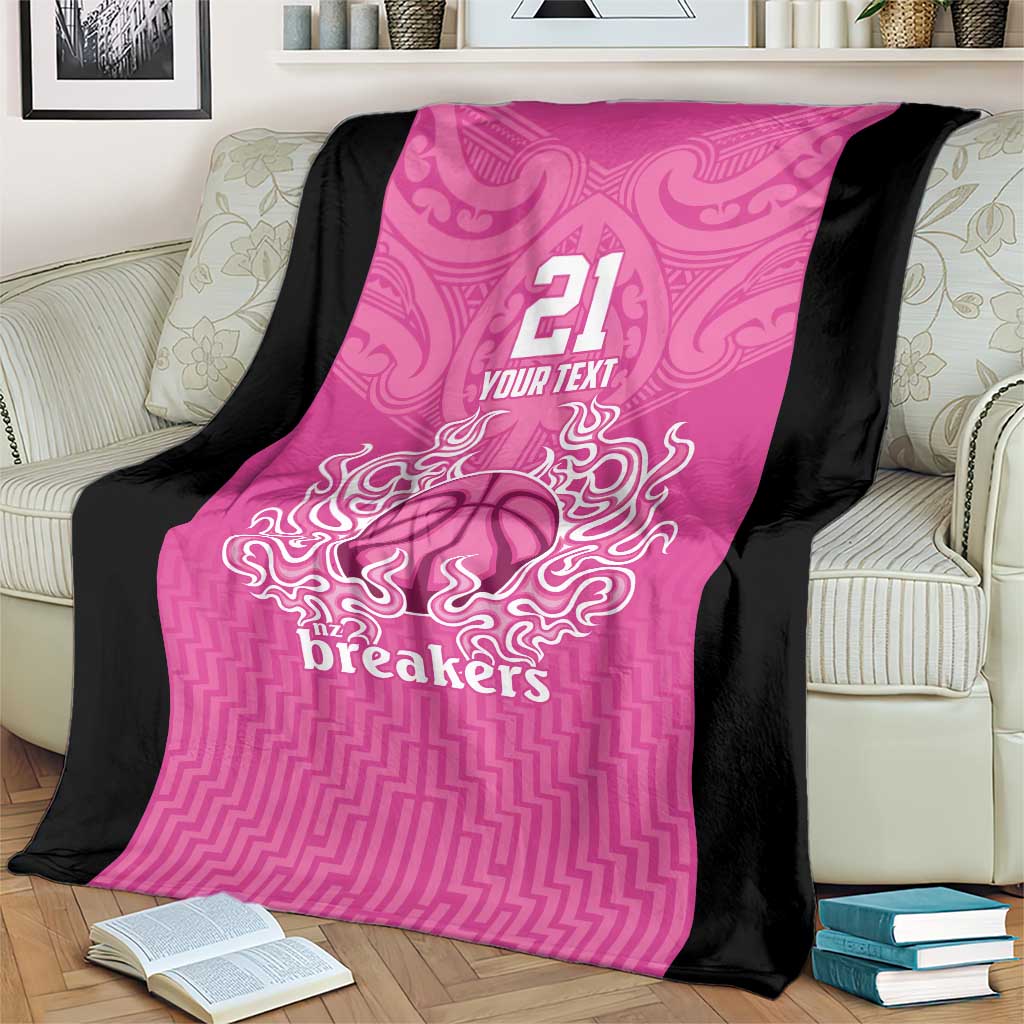 New Zealand Custom Blanket Fire Basketball Maori Tribal Pink LT9 - Polynesian Pride