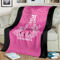 New Zealand Custom Blanket Fire Basketball Maori Tribal Pink LT9 - Polynesian Pride