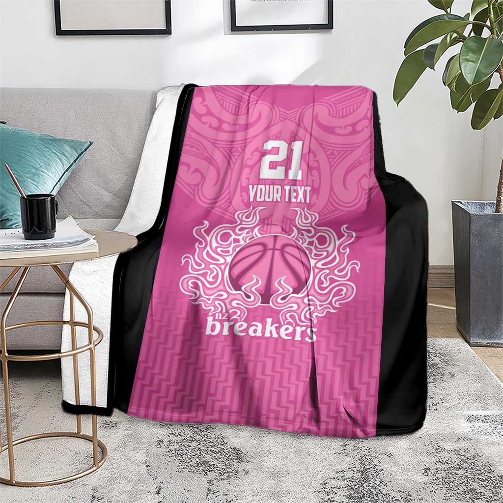 New Zealand Custom Blanket Fire Basketball Maori Tribal Pink LT9 - Polynesian Pride