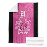 New Zealand Custom Blanket Fire Basketball Maori Tribal Pink LT9 - Polynesian Pride
