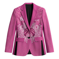 New Zealand Custom Blazer Fire Basketball Maori Tribal Pink LT9 Unisex Pink - Polynesian Pride