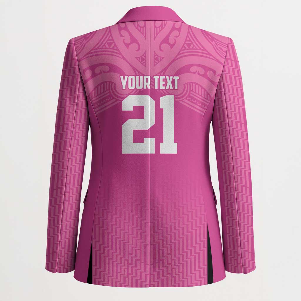 New Zealand Custom Blazer Fire Basketball Maori Tribal Pink LT9 - Polynesian Pride