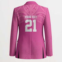 New Zealand Custom Blazer Fire Basketball Maori Tribal Pink LT9 - Polynesian Pride