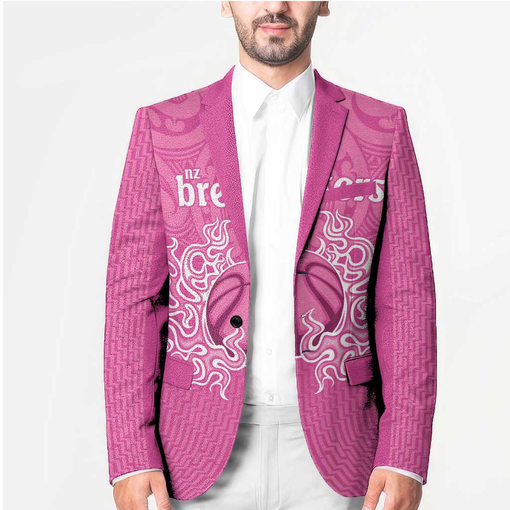 New Zealand Custom Blazer Fire Basketball Maori Tribal Pink LT9 - Polynesian Pride