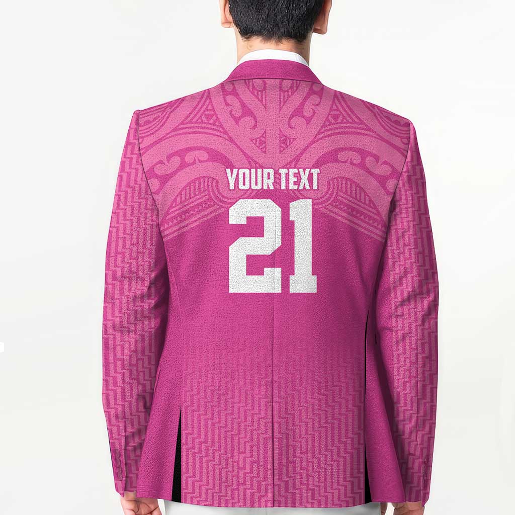 New Zealand Custom Blazer Fire Basketball Maori Tribal Pink LT9 - Polynesian Pride