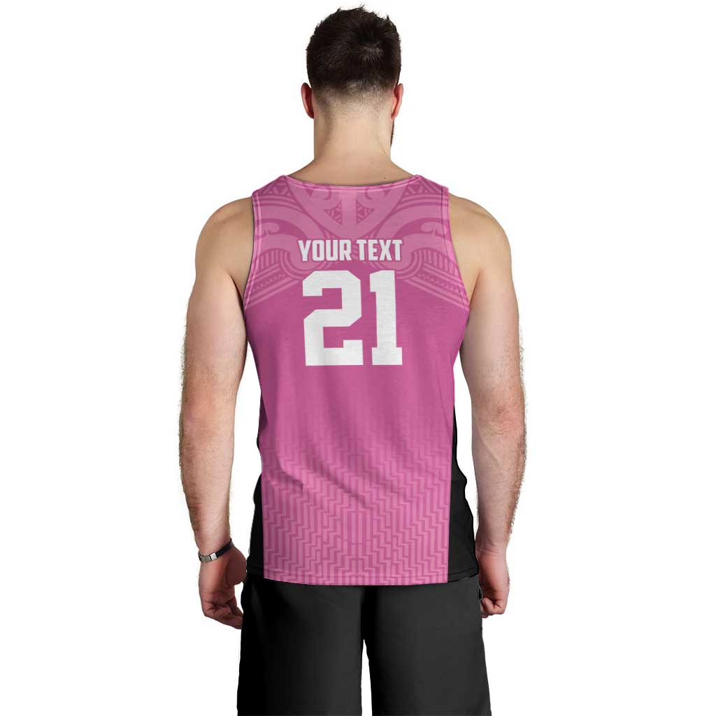 New Zealand Custom Men Tank Top Fire Basketball Maori Tribal Pink LT9 - Polynesian Pride